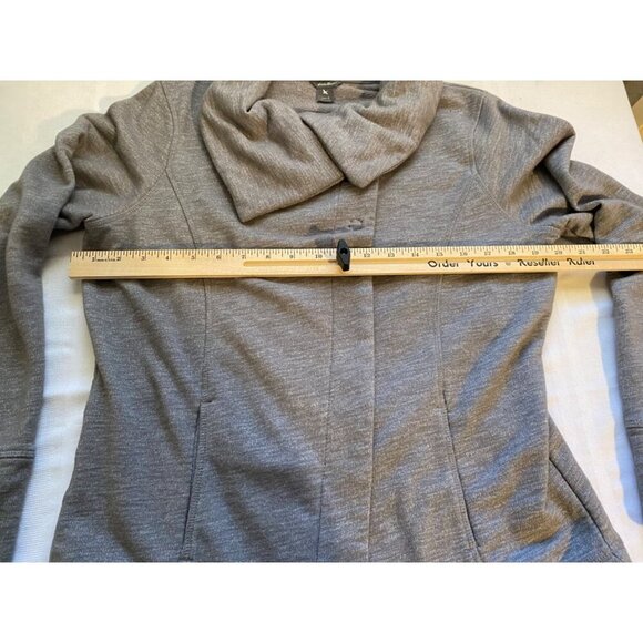 Eddie Bauer Womens Cardigan Gray Cowl Neck Jacket Large Cotton Blend Casual - Picture 7 of 11